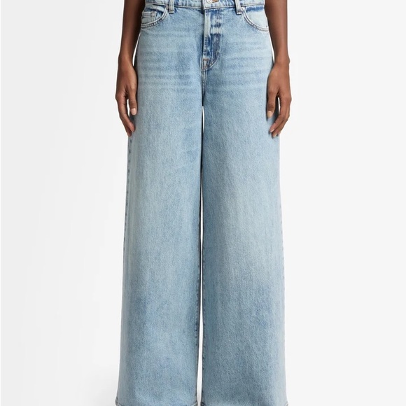 7 For All Mankind Light Blue Flare Jeans - Picture 1 of 5